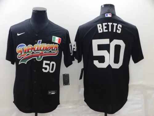 Nike Los Angeles Dodgers 50 Mookie Betts Baseball Jersey Black