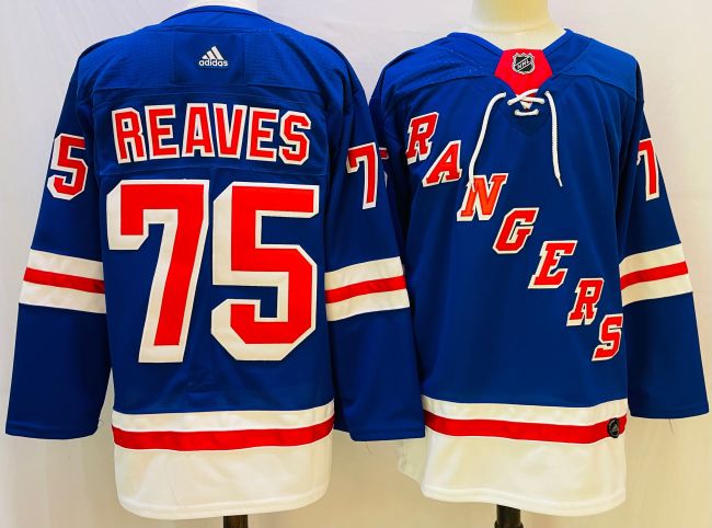 New York Rangers 75 Ryan Reaves Ice Hockey Jersey Blue