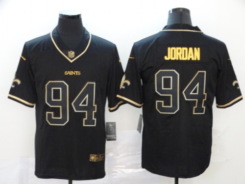 New Orleans Saints 94 Cameron Jordan Football Jersey Legend Black Retro gold character