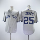 New York Yankees 25 Gleyber Torrese Baseball Jersey Gray Fan