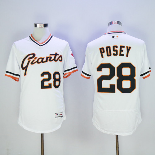 San Francisco Giants 28 Buster Posey Flexbase Baseball Jersey White