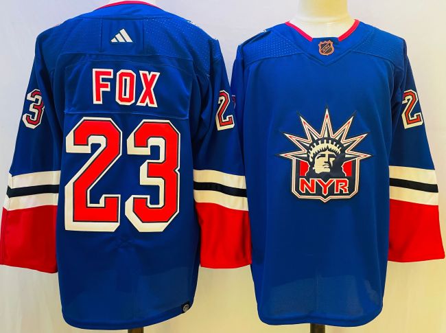 Adidas New York Rangers 23 Adam Fox Ice Hockey Jersey Blue