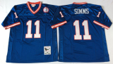 New York Giants 11 Phil Simms Football Jersey Blue Retro