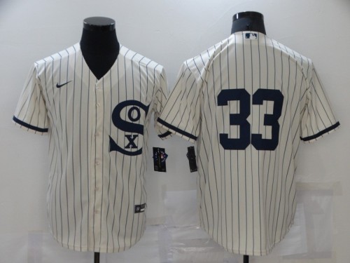Nike Chicago White Sox 33 No name  Baseball Jersey Beige