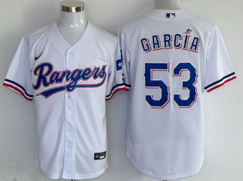 Nike Texas Rangers 53 Adolis García Baseball Jersey White