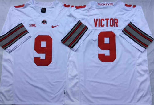 Ohio State 9 Binjimen Victor College Football Jersey White