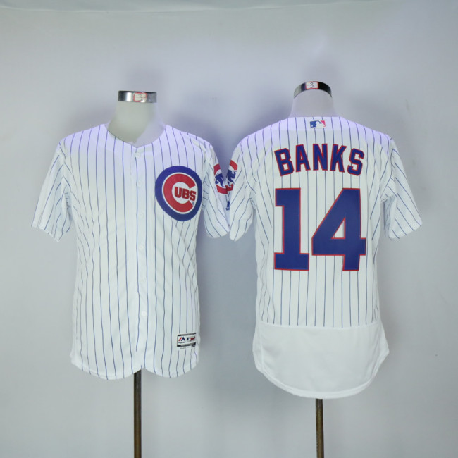 Chicago Cubs 14 Ernie Banks Flexbase Baseball Jersey White