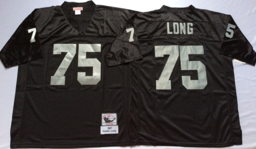 Oakland Raiders 75 Howie Long Football Jersey Black Retro