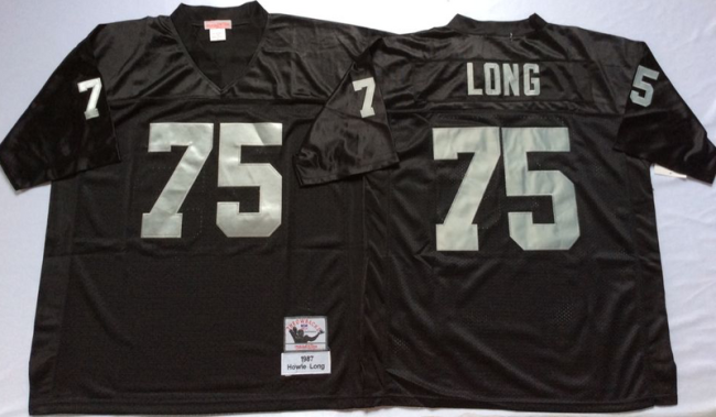 Oakland Raiders 75 Howie Long Football Jersey Black Retro