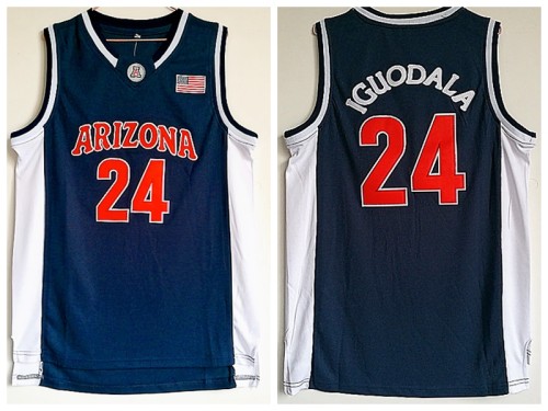 NCAA of the University of Arizona 24 Iguodala Iguodala deep blue new basketball jerseys embroidered fabric double
