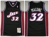 Utah Jazz 32 Karl Malone Basketball Jersey Black Retro
