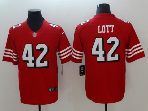 2018 New San Francisco 49ers 42 Ronnie Lott Football Jersey Legend Red