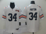 Chicago Bears 100 Patch 34 Walter Payton Football Jersey Legend White Retro
