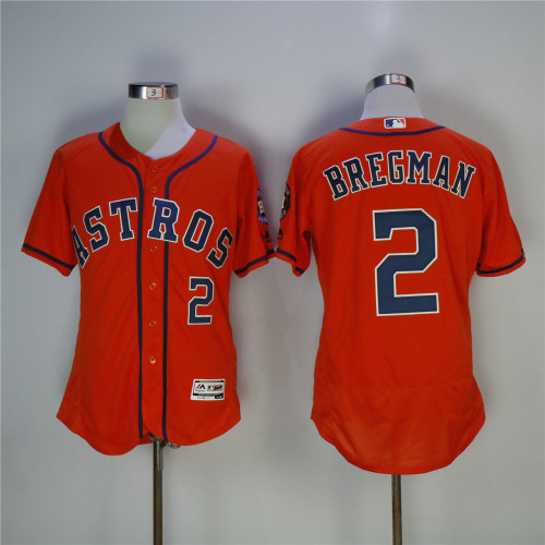 Houston Astros 2 Alex Bregman FlexBase Baseball Jersey Orange