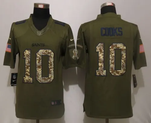 New Orleans Saints 10 Brandin Cooks Green Salute To Service Limited Jersey