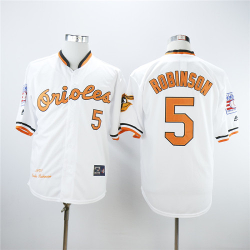 Baltimore Orioles 5 Brooks Robinson Baseball Jersey 1970 White Retro