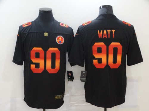 Pittsburgh Steelers 90 T.J. Watt Football Jersey Legend Black and colorful