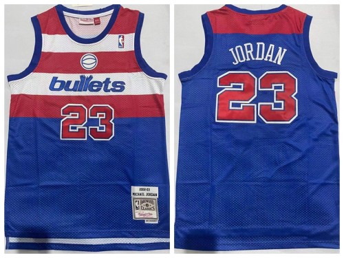 Washington Wizards 23 Michael Jordan Basketball Jersey Blue Retro