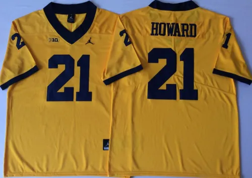 New Jordan Brand Michigan Wolverines 21 Desmond Howard College Football Jerseys Yellow