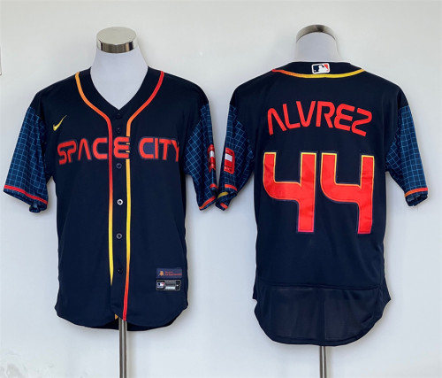 Nike Houston Astros 44 Yordan alvarez Flexbase Baseball Jersey Navy BLue City Edition