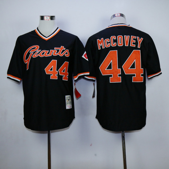 San Francisco Giants 44 Willie McCovey Baseball Jersey Black Retro