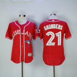 Toronto Blue Jays 21 Michael Saunders Flexbase Baseball Jersey Red