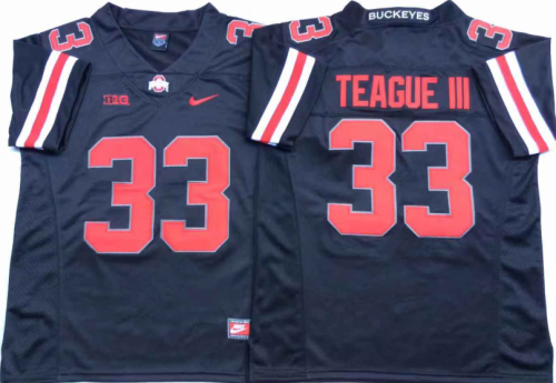 Ohio State 33 Master Teague III College Football Jersey Black