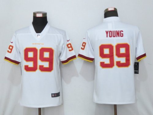 Women Washington Redskins 99 Chase Young Football Jersey Legend White
