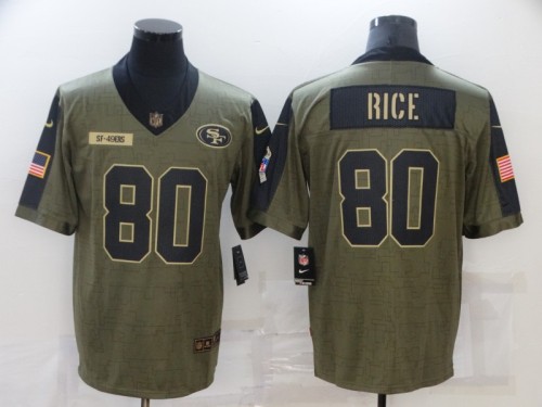 San Francisco 49ers 80 Jerry Rice Football Jersey New salute