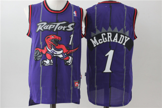 Toronto Raptors 1 Tracy McGrady Basketball Jersey Purple Dragon restoring ancient wayso