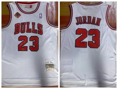 Nike Chicago Bulls 23 Michael Jordan Basketball Jersey White signature retro