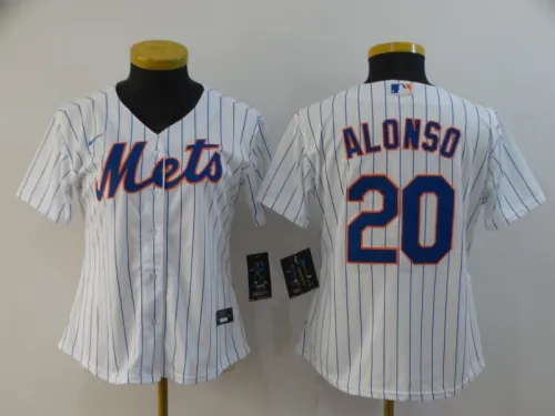 Women Nike New York Mets 20 Pete Alonso Baseball Jersey White