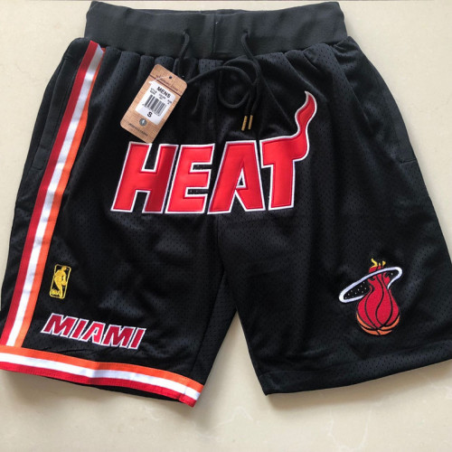 Miami Heat Black Mesh Shorts Retro