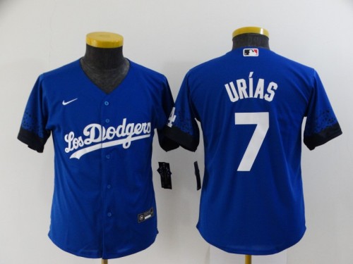 Youth Nike Los Angeles Dodgers 7 Julio Urias Baseball Jersey Blue City Edition