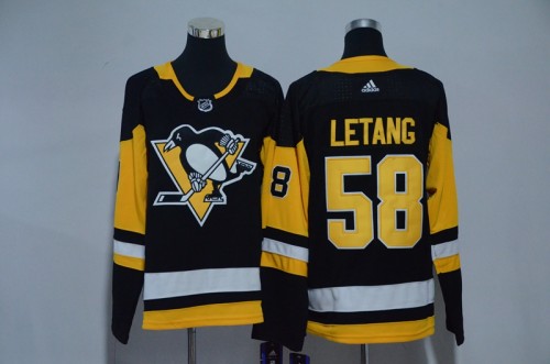 Women Adidas Classic Pittsburgh Penguins 58 Kris Letang Ice Hockey Jersey Black