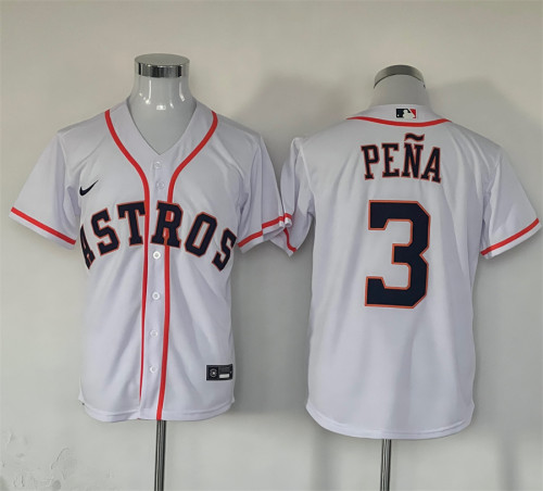 Nike Houston Astros 3 Jeremy Pena Baseball Jersey White