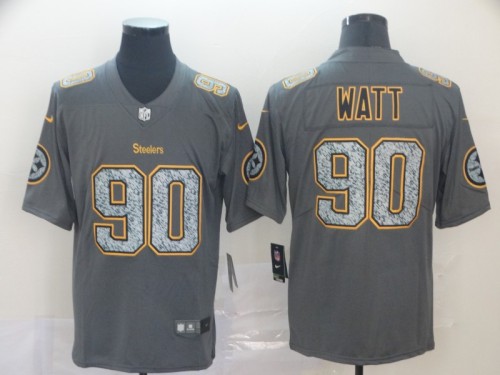 Pittsburgh Steelers 90 T.J. Watt Football Jersey Legendary Grey Version