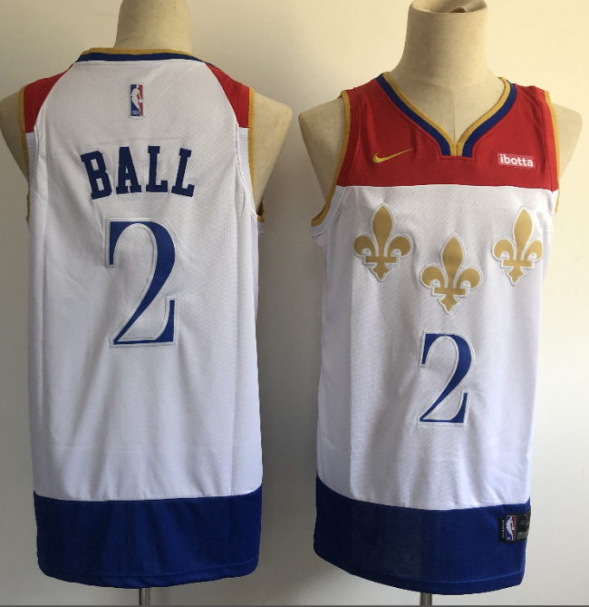 New Orleans Pelicans 2 Lamelo Ball Basketball Jersey White City version
