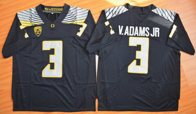 Oregon Duck 3 Vernon Adams Jr College Football Jersey Black