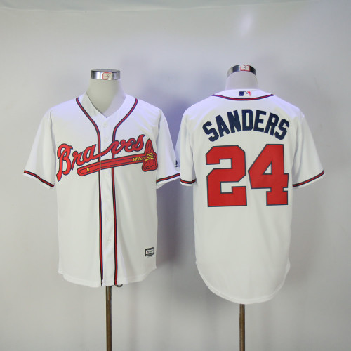 Atlanta Braves 24 Deion Sanders Baseball Jersey White