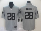 Oakland Raiders 28 Josh Jacobs Football Jersey Legend Gray