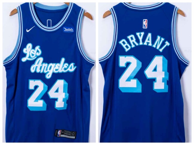 Nike Los Angeles Lakers 24 Kobe Bryant Basketball Jersey Blue
