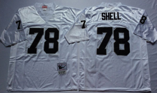 Oakland Raiders 78 Art Shell Football Jersey White Retro