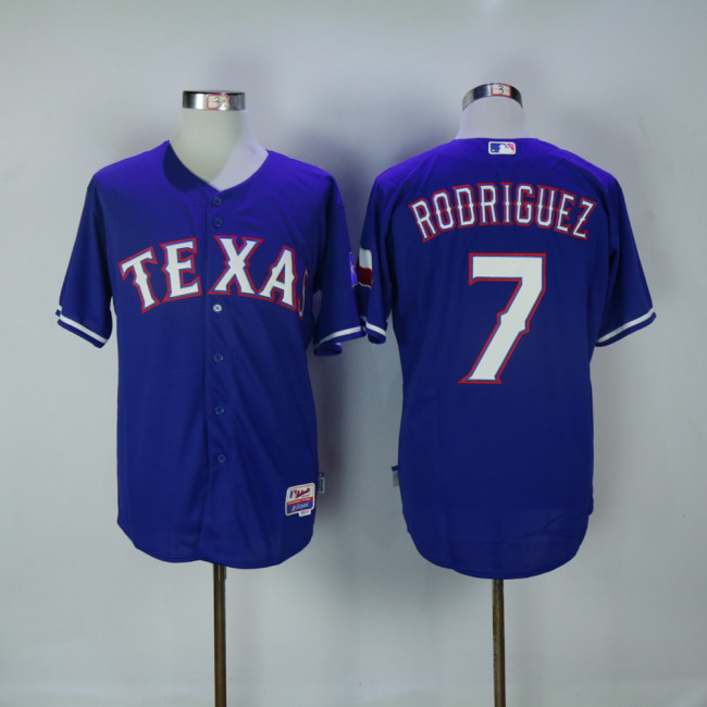 Texas Rangers 7 Ivan Rodriguez Baseball Jersey Blue