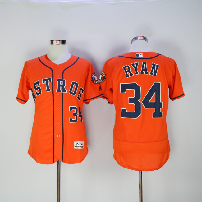 Houston Astros 34 Nolan Ryan FlexBase Baseball Jersey Orange