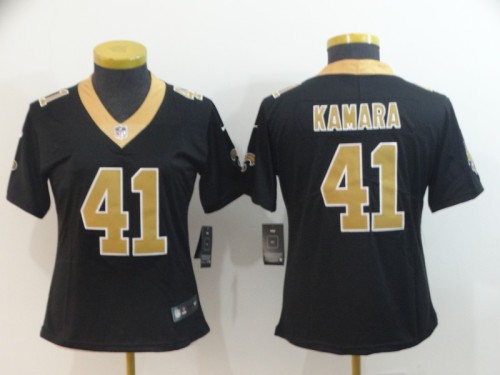 Women New Orleans Saints 41 Alvin Kamara Football Jersey Legend Black