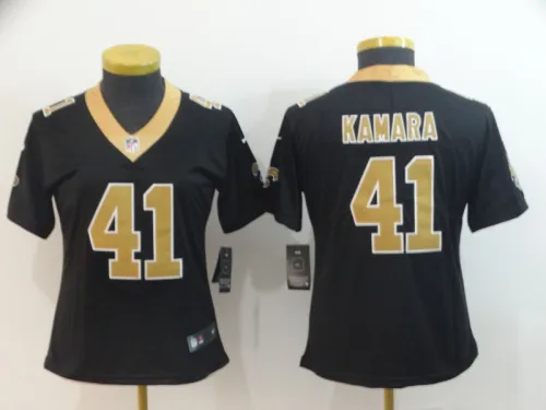 Women New Orleans Saints 41 Alvin Kamara Football Jersey Legend Black