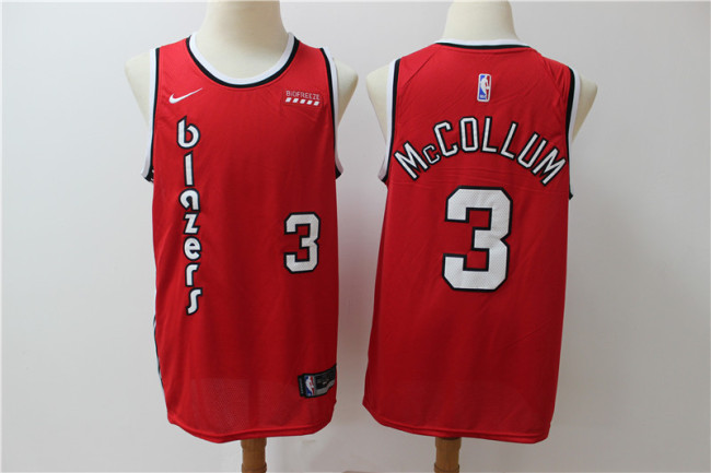 Nike Portland Trail Blaze 3 CJ McCollum Basketball Jersey Red Fan