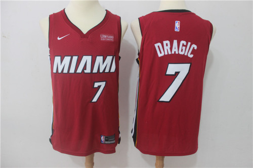 Nike Miami Heat 7 Goran Dragic Basketball Jersey Red Player Edition