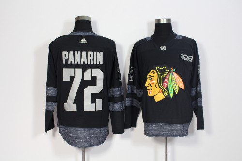 Adidas 100th Anniversary Chicago Blackhawks 72 Artemi Panarin Ice Hockey Jersey Black